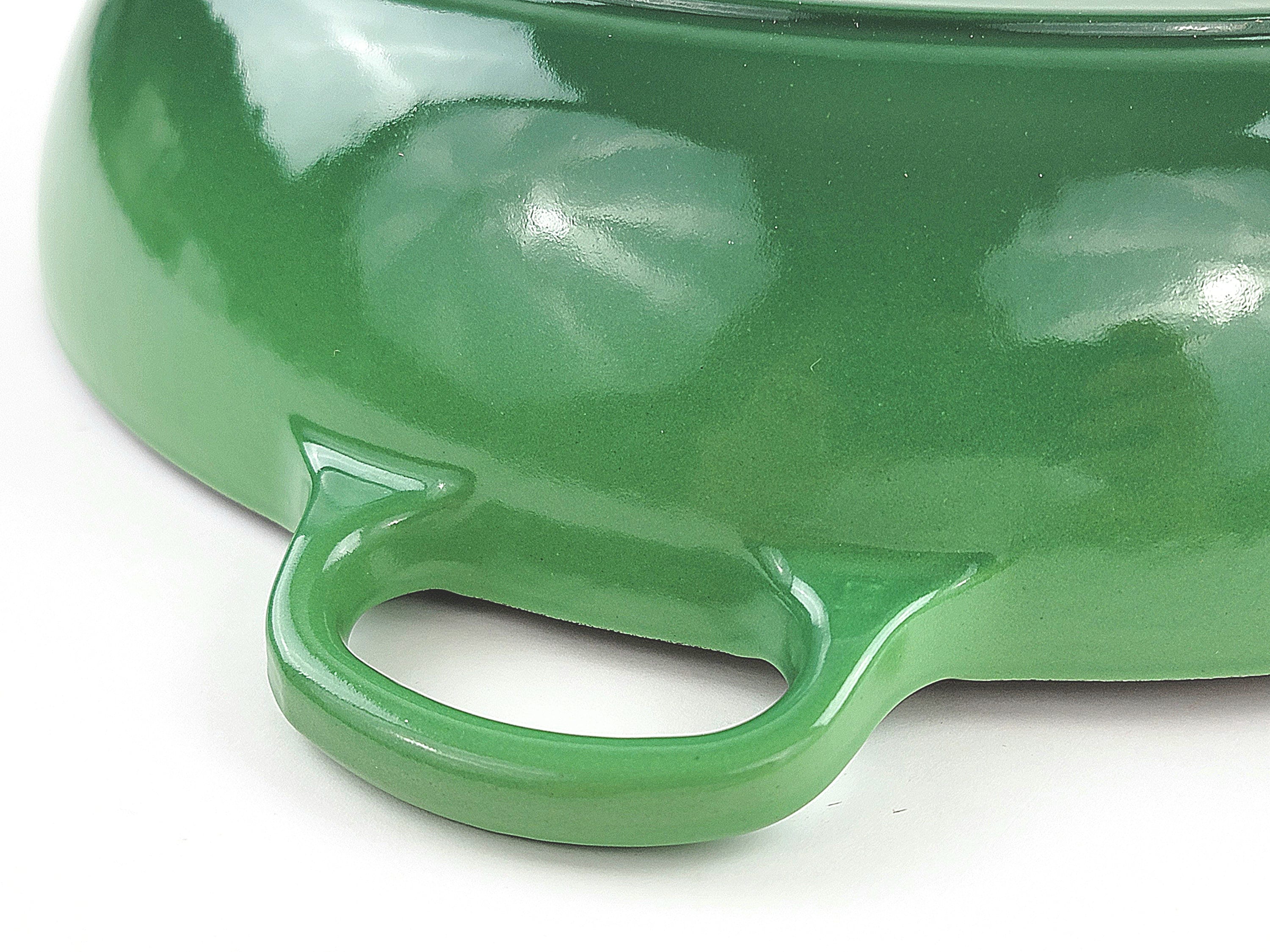Valor 16 oz. Fern Green Enameled Mini Cast Iron Pot with Cover