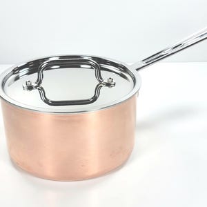 Vintage Cuisinart Copper Stainless Steel 3-3/4 qt ~ 3.5L Saucepan with Lid PCT19-20