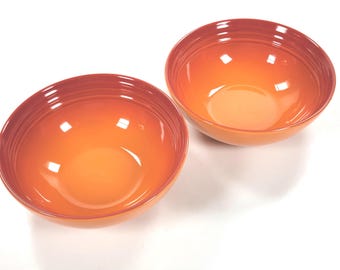 Le Creuset Stoneware Vancouver Cereal Bowls 6" / 22oz ~ FLAME (Volcanique) ~ Set of 2
