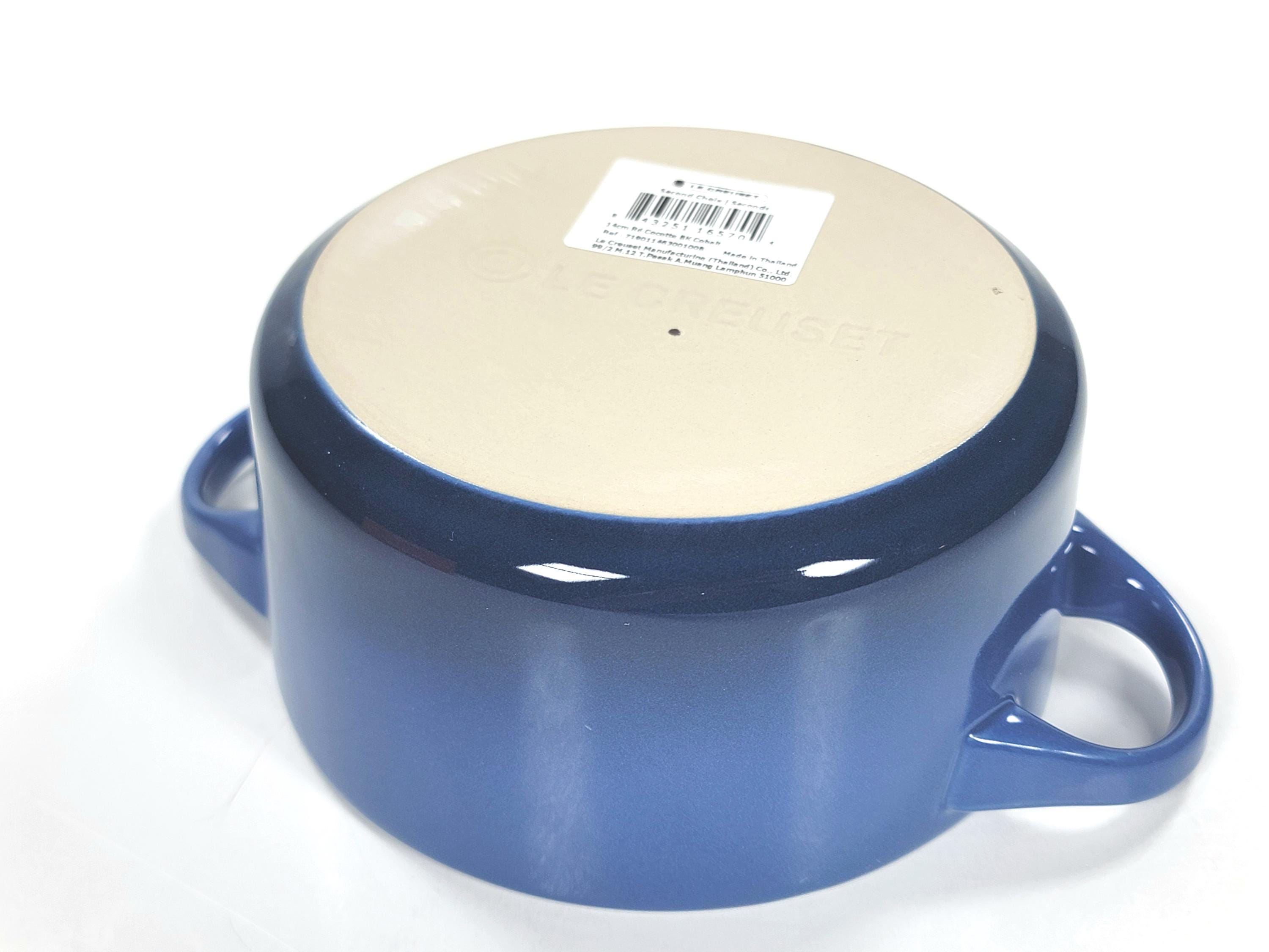 LE CREUSET 14cm 青 Le Creuset 14cm Round Stoneware Cocotte -Turquoise 700ml (NEW) | eBay