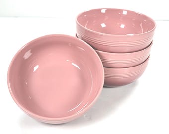 Le Creuset Stoneware San Francisco Coupe Soup / Cereal Bowls Set of 4 NWT  ~ ROSE QUARTZ