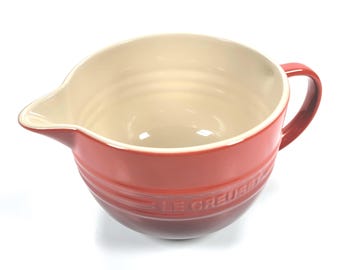 Le Creuset Stoneware Batter Mixing Bowl 2L / 2-1/8qt color ~ CERISE Red