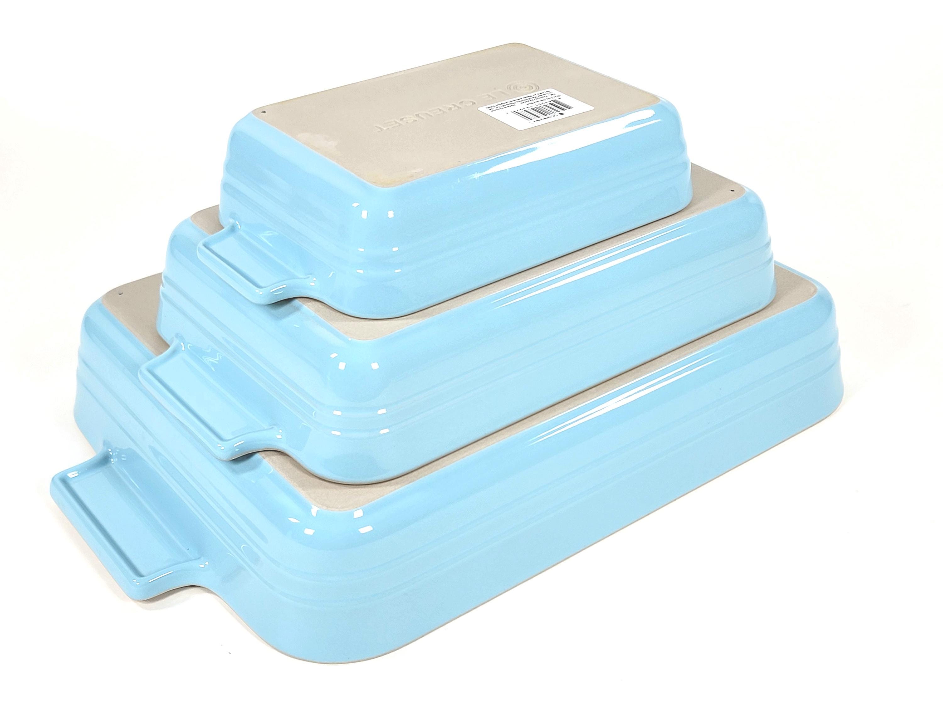 LE CREUSET 鋳鉄 グリルカレ 24cm 水色　正方形 Le Creuset Stoneware Classic Rectangular Baking Dish Set of 3