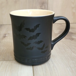 Le Creuset Stoneware Vancouver Coffee Mug 14oz ~ MATTE BLACK | BAT Decal