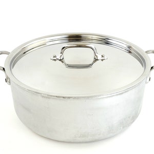 Vintage All-Clad Master Chef 506 Brushed Aluminum Stainless Steel 6qt Stock Pot with Lid