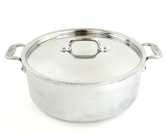 Vintage All-Clad Master Chef 506 Brushed Aluminum Stainless Steel 6qt Stock Pot with Lid