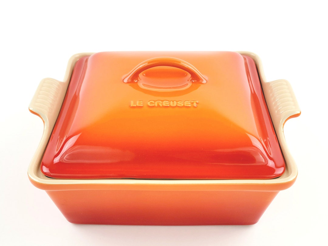 Le Creuset Stoneware Square Casserole Baking Dish With Lid Etsy