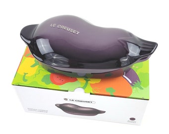 Le Creuset Stoneware Mini Eggplant Casserole Petite Cocotte Dish Cassis Purple