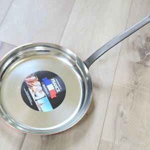 BAUMALU Copper Tin-Lined Large Skillet Frying Pan 32cm / 12" NWT Made in France