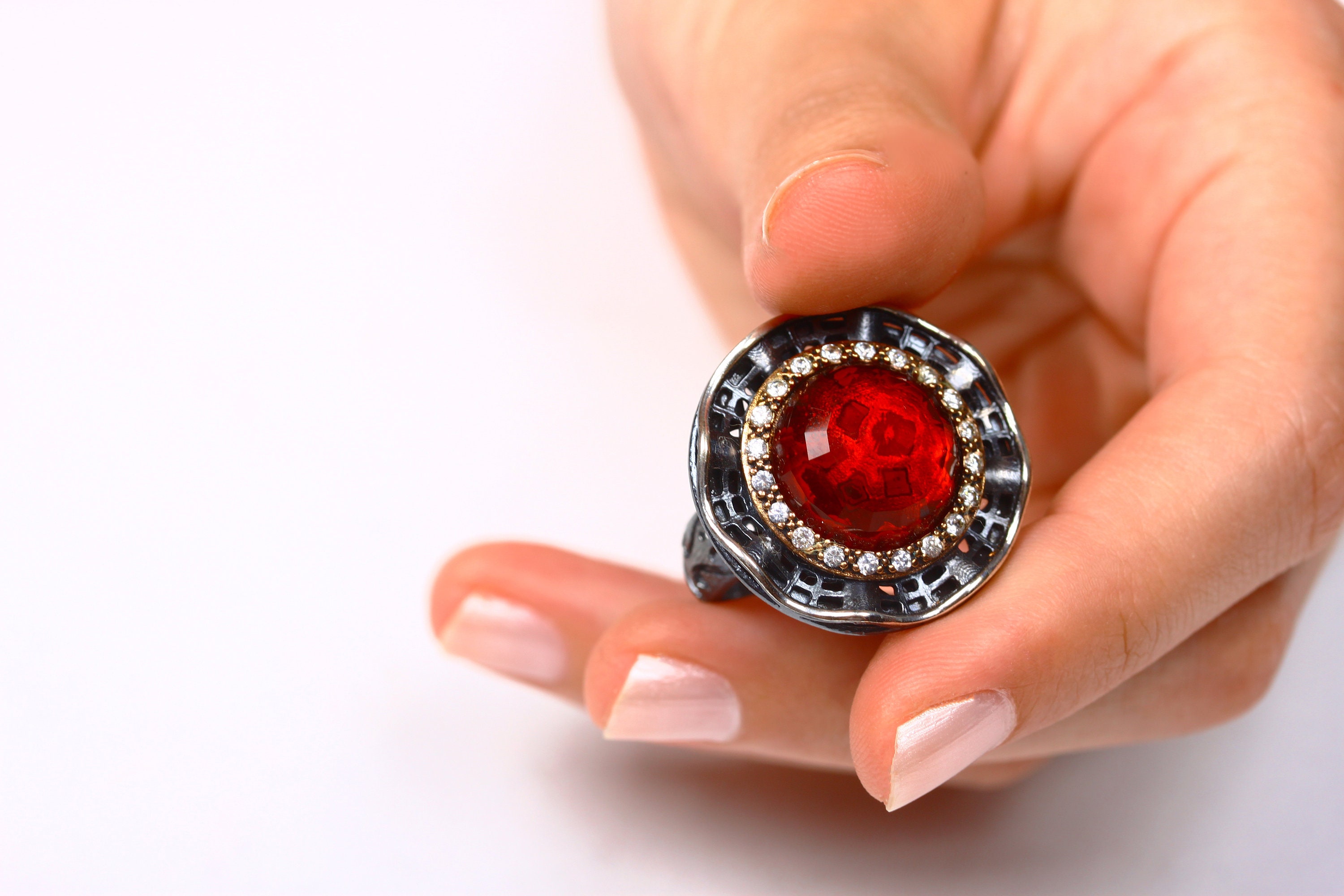 Turkish Handmade Jewelry 925 Silver Ruby Stone Ladies Woman Ring ALL SİZE us Turkish Handmade Jewelry 925 Silver Ruby Stone Ladies Woman Ring ALL SİZE us