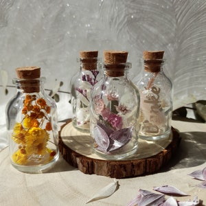 Glass bottle mini with dried flowers | thank you | Wedding Decor | dried flowers | gift idea | Glass with cork | Flower Bottle | giveaway