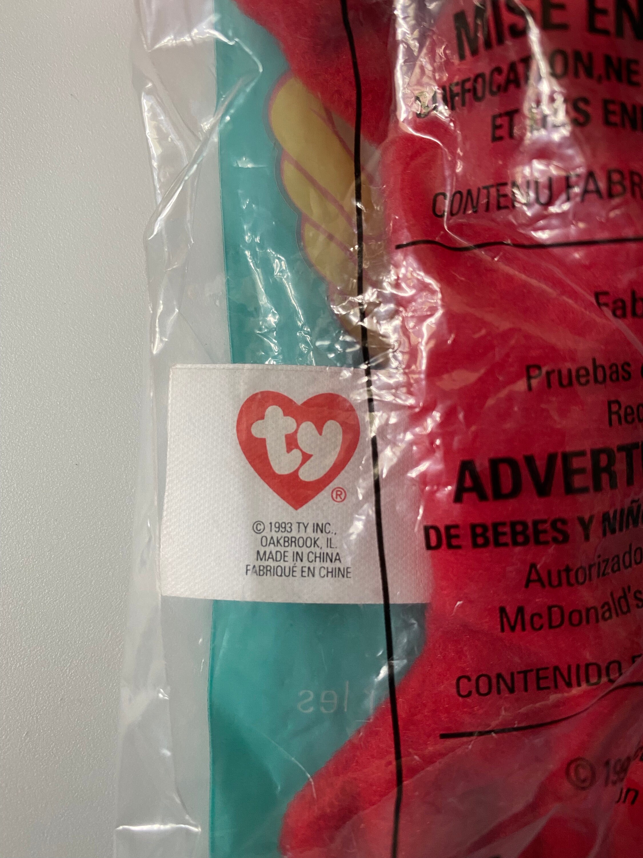 Ty Pinchers 5 Mcdonald Rare Error on Tush Tag Black Writing Etsy Canada