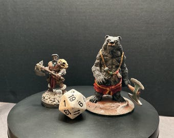Barbarian Werebear and Hybrid Characters / Hand Painted / Dungeons & Dragons