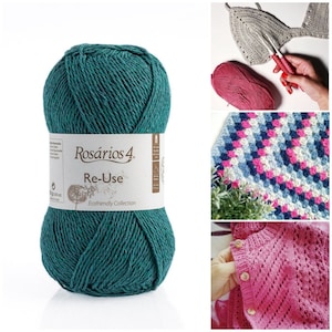 Recycled Cotton Yarn for Knitting Crochet - 100g Ball - Eco Friendly Yarn - Machine Wash 3ply DK Light Worsted Wool Yarn - Summer Yarn
