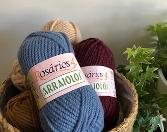 Pure New Wool Yarn - Knitting Crochet Tapestry Arraiolos Needle Punch Weaving Portuguese Wool Anti Moth Treatment - 50g / 51m ball