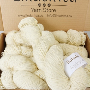 Filato di seta lana merino non tinta 4 capi DK Filato bianco per tingere - Lana per tintura a maglia - Lana grezza per tintura a mano Matasse da 100 g / 280 mt
