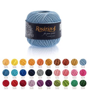Crochet Yarn Thread Knitting Soft Cotton Mercerized Yarn Ball Thread for Crochet - Rosários 4 Solid Colours, White, Beige and Variegated