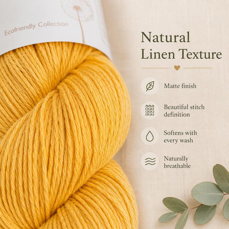 Hilo 100% lino para tejer y hacer ganchillo, grosor DK Double Knit, ovillos de 50 g, grosor Light Worsted, hilo de verano. 50 g = 125 m - Alfama Rosários 4, fabricado en Portugal (UE). imagen 4