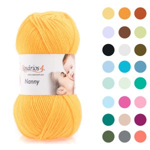 Super Soft Baby Yarn - Acrylic Anti-pilling Knitting Yarn- Baby Blanket Yarn Crochet 110g / 250m Worsted Aran - Rosários 4 Nanny