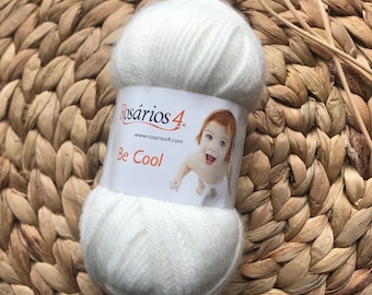 Lana para Tejer y Ganchillo - Peso Sport - Ideal para Bebés - Be Cool Rosarios 4 Hilos - Baby Soft Yarn