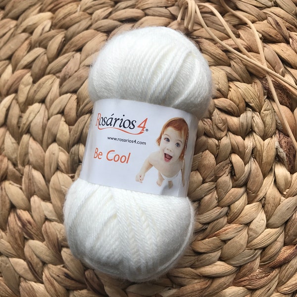 Lana para Tejer y Ganchillo - Peso Sport - Ideal para Bebés - Be Cool Rosarios 4 Hilos - Baby Soft Yarn