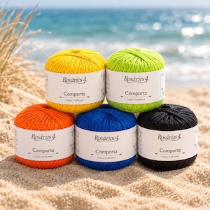Filato per bikini e costumi da bagno | 100% poliammide elastico per maglia, uncinetto, spiaggia, asciugatura rapida, resistente ai raggi UV, filato estivo | 50 g 175 m, peso sport
