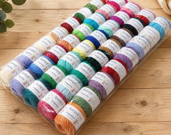 Amigurumi Yarn Set 40 Colors | 100% Cotton Crochet Yarn Bundle | 40 x 20g Mini Yarn Balls | Crochet Kit | Amigurumi Supplies | 800g XL pack