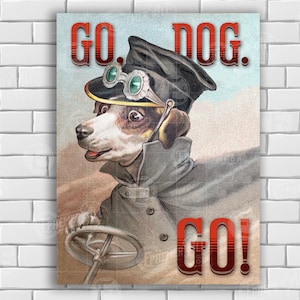 Hond rijdende auto terriër steampunk foamboard print 16 x 20 inch (40 x 50 cm) portret