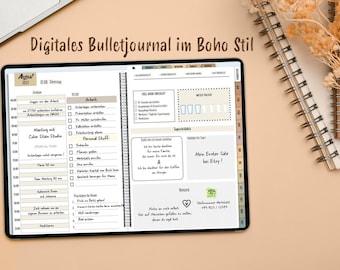 Digitaler Planer Deutsch | Bulletjournal im Boho Stil