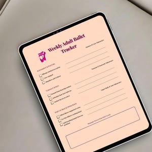 Weekly Adult Ballet Tracker | Dance Class Log, Technique & Alignment Journal