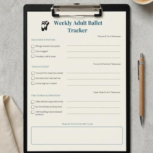Weekly Adult Ballet Tracker | Dance Class Log, Technique & Alignment Journal