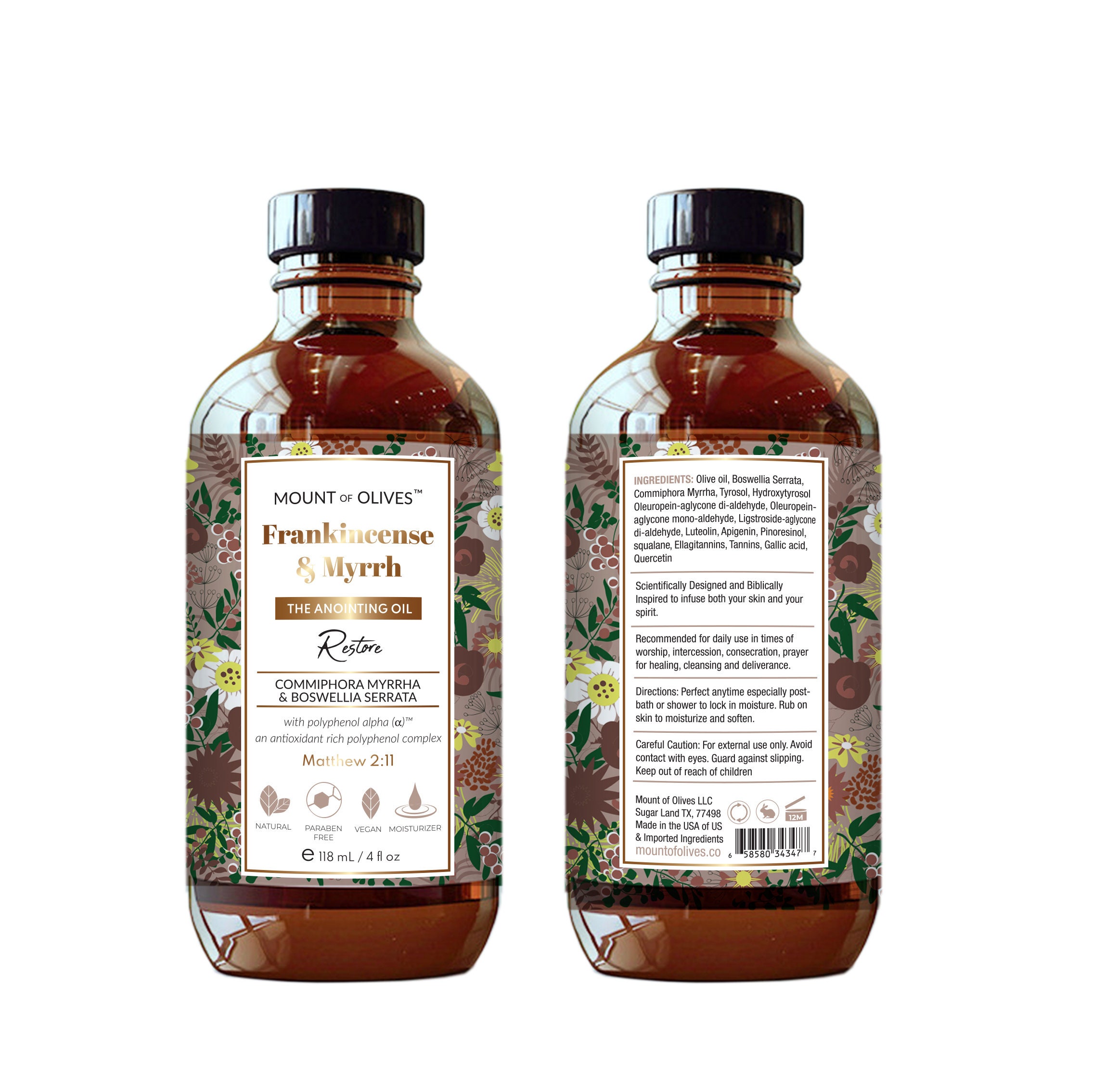 Frankincense and Myrrh Rollerball Perfume Oil, Aromatherapy
