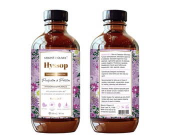 Mont des Oliviers - Hysope - L'huile d'onction avec des produits cosméceutiques dérivés de plantes bibliques