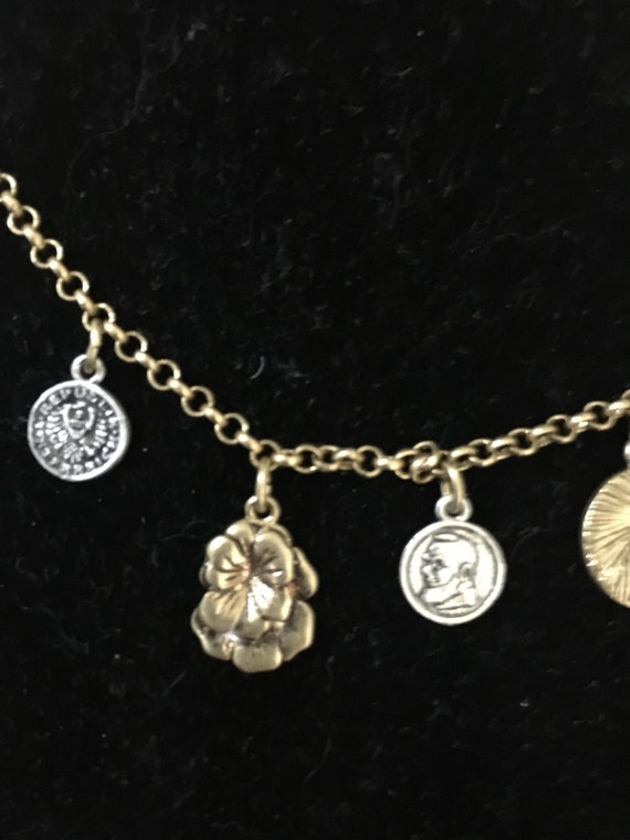 Cabi Gold Tone Necklace With Six Charms 