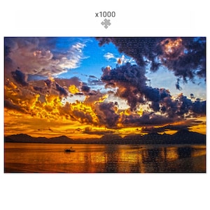 Thailand zonsondergang 1000 stukjes puzzel cadeau premium puzzel voor volwassenen en familietijd gemaakt in Groot-Brittannië