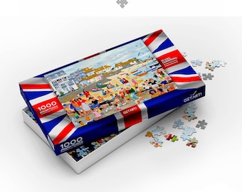 St Ives 1000 Piece Jigsaw Puzzle Gift for Adults and Family Time St Ives Cornwall by Artist Valerie Mainwaring Made in Great Britain