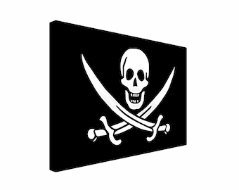 Pirate Flag Canvas Wall Art Print Premium Quality Wall Art for Home or Bar Space Printed in London.