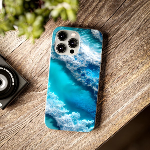 Flexi iPhone & Samsung Galaxy Mobile Phone Case Surf Design One of a Kind Smartphone Case.