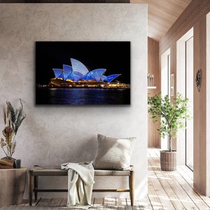Canvas Wall Art, Sydney Opera House, Australian Concert Hall Theatre, Original Photographic Stretched Canvas Print for Home or Office.