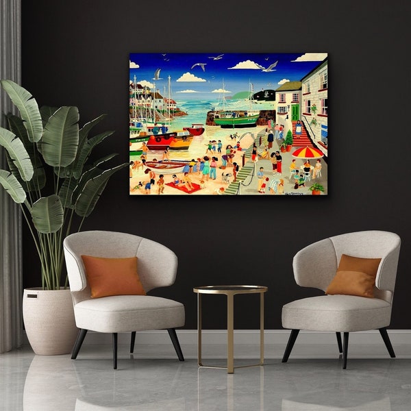 Harbour Holidays Canvas Wall Art Print Premium Quality Canvas Art for Home or Office Space by Artist Valerie Mainwaring.