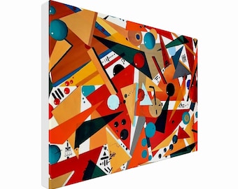 Abstract Canvas Wall Art, Kaleidoscope #1, Original Stretched Canvas Painting Print for Home or Office by Artist Valerie Mainwaring.