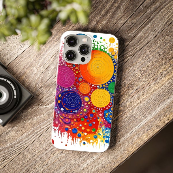 Flexi iPhone & Samsung Galaxy Mobile Phone Case Planet Spectrum Design One of a Kind Smartphone Case.