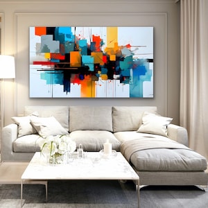 City Spectrum Canvas Wall Art Print Extra Large Abstract Canvas Art for Home Decor or Office Space Premium Quality Canvas Printed in London.