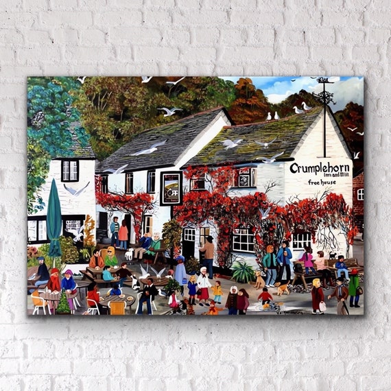 Crumplehorn Inn Polperro Cornwall Canvas Wall Art Print