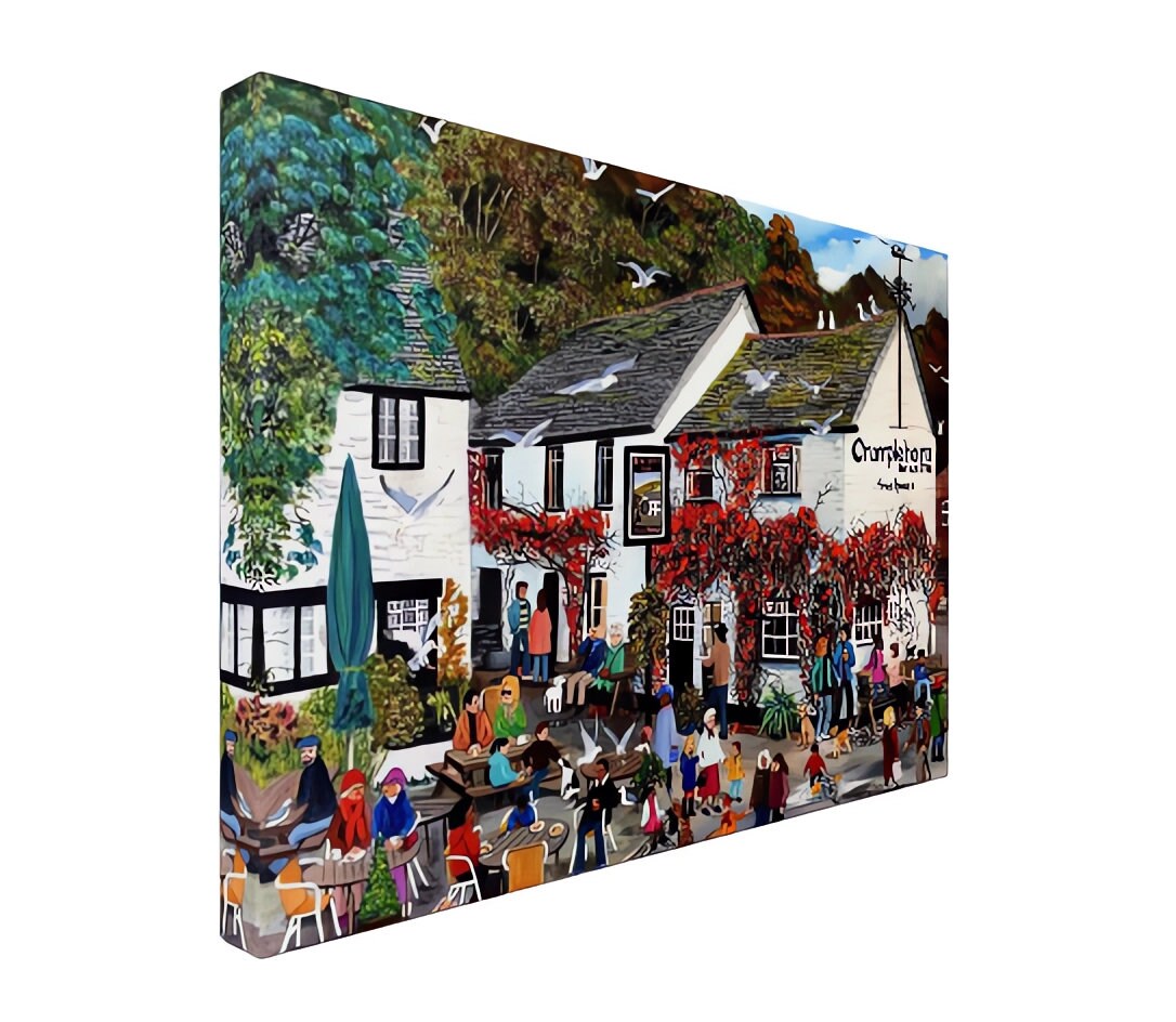 Crumplehorn Inn Polperro Cornwall Canvas Wall Art Print Premium