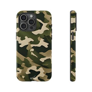 Green Camo Tough or Slim  Phone Case for iPhone 15 14 13 12 11 Pro Max Plus Mini XS XR X 7 8 Plus Samsung Galaxy S23 S22 S21 S20 Ultra Plus