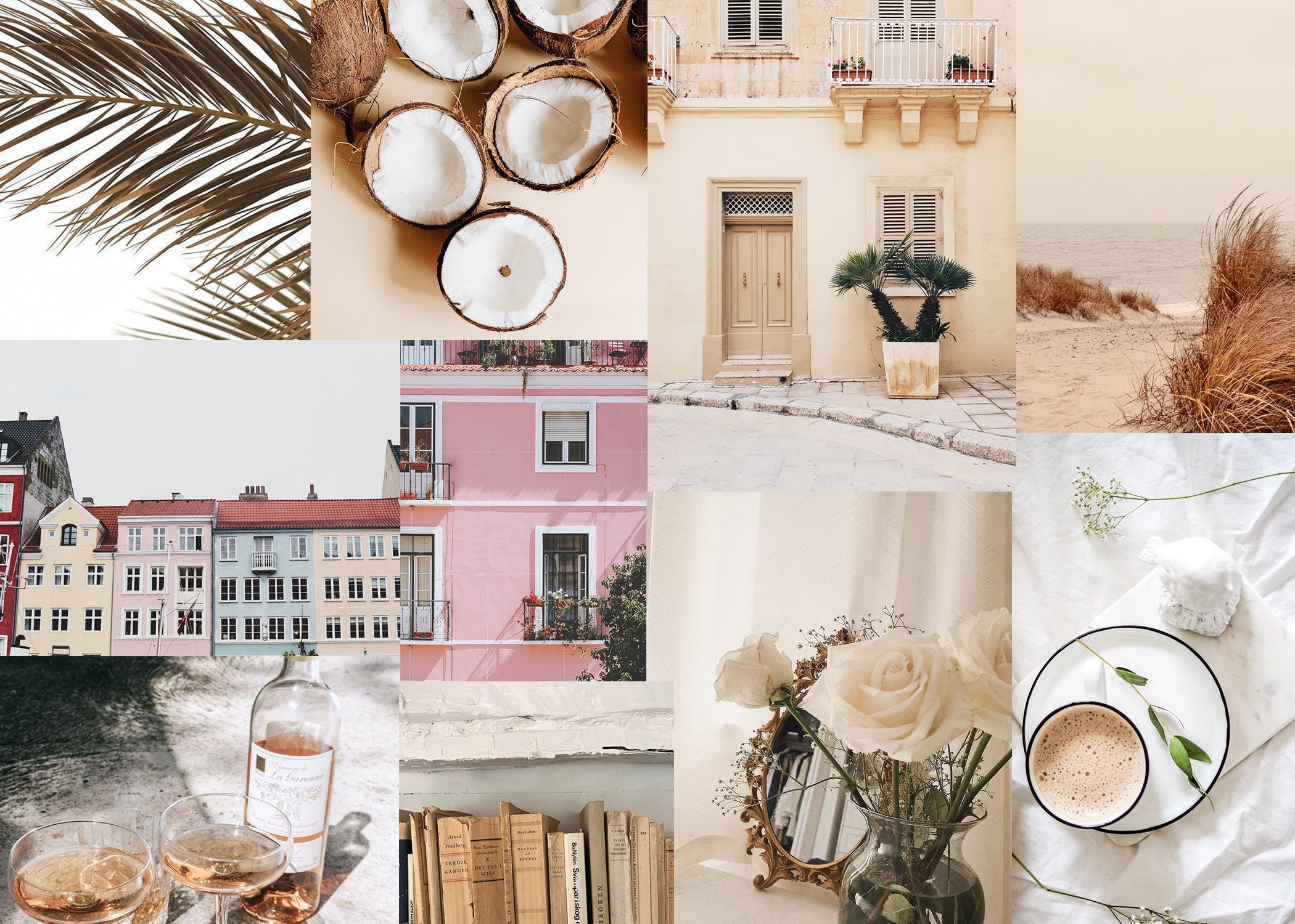 Beige Aesthetic Wallpaper Collage Etsy