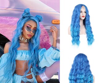 blue wig lace front