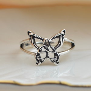 Celtic Butterfly Sterling Silver Ring, Celtic ring, sterling silver, rings for women, friendship ring, for her, thumb ring