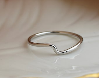 Trendy Petite Wave Sterling Silver Ring, wave ring, summer silver ring, womens thumb ring, sterling silver wave ring, dainty wave ring